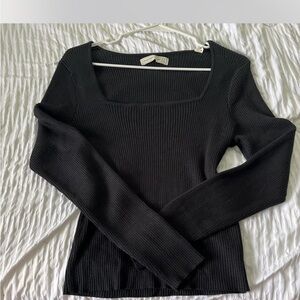 Abercrombie & Fitch Black Ribbed Top